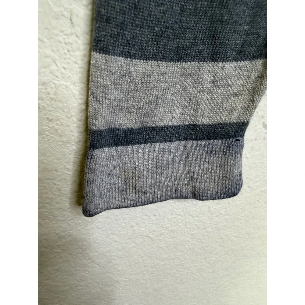Banana Republic Silk Cashmere Sweater Mens Large Grey Striped Good Crewneck Luxe